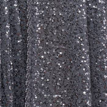 Slate Grey Georgette Heavy Sequin Embroidered Saree with Un-Stitched Blouse 10