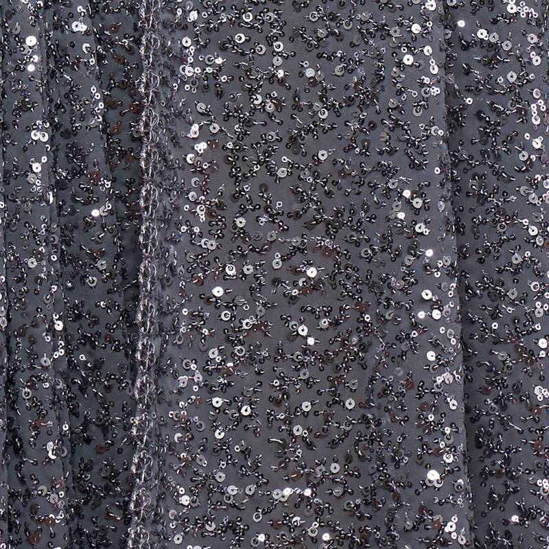 Slate Grey Georgette Heavy Sequin Embroidered Saree with Un-Stitched Blouse