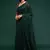 Deep Green Thread And Multiple Sequins Embroidered Georgette Designer Saree