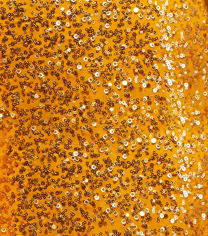 Bright Yellow Georgette Sequin Embroidered Saree for Women