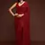 RUBY RED THREAD AND MULTIPLE SEQUINS EMBROIDERED GEORGETTE DESIGNER SAREE