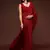 RUBY RED THREAD AND MULTIPLE SEQUINS EMBROIDERED GEORGETTE DESIGNER SAREE