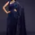 DARK BLUE THREAD AND MULTIPLE SEQUINS EMBROIDERED GEORGETTE DESIGNER SAREE