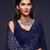 DARK BLUE THREAD AND MULTIPLE SEQUINS EMBROIDERED GEORGETTE DESIGNER SAREE