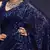 DARK BLUE THREAD AND MULTIPLE SEQUINS EMBROIDERED GEORGETTE DESIGNER SAREE