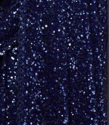 Dark Blue Thread And Multiple Sequins Embroidered Georgette Designer Saree 8