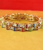 gold moti stone cz polki kundun meenakari pearl bangle kara size-2.8