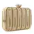 Anekaant Adorn Gold Faux Silk Striped & Embellished Clutch