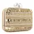 Anekaant Adorn Beige & Gold Faux Silk Striped & Embellished Clutch