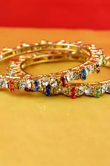 gold moti stone cz polki kundun meenakari pearl bangle kara size-2.8