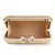 Anekaant Adorn Beige & Gold Faux Silk Striped & Embellished Clutch