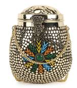 Anekaant Cask Gold & Multi Metal Floral Mosaic Clutch