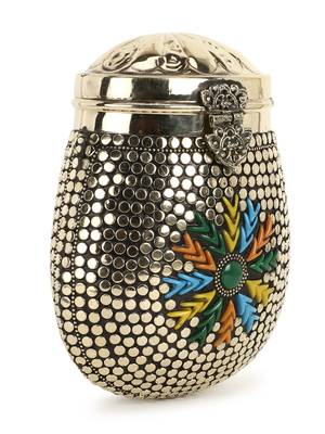 Anekaant Cask Gold & Multi Metal Floral Mosaic Clutch 2
