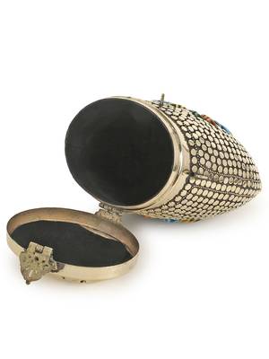 Anekaant Cask Gold & Multi Metal Floral Mosaic Clutch 4