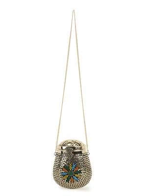 Anekaant Cask Gold & Multi Metal Floral Mosaic Clutch 5