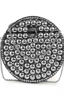 Anekaant Mosaic Silver Metal Polka Dot Mosaic Clutch