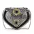 Anekaant Mosaic Silver, Black & Yellow Metal Floral Mosaic Clutch
