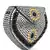 Anekaant Mosaic Silver, Black & Yellow Metal Floral Mosaic Clutch