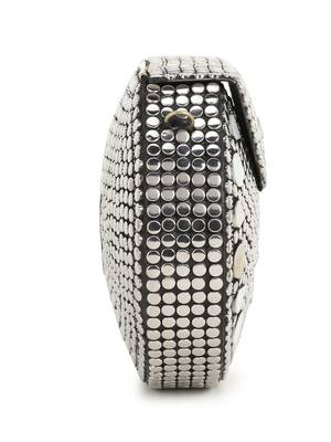 Mosaic Silver & White Metal Floral Mosaic Clutch 5