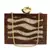 Anekaant Balk Brown & Gold Wooden Wave Moire Wooden Sequined Clutch