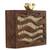 Anekaant Balk Brown & Gold Wooden Wave Moire Wooden Sequined Clutch