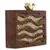 Anekaant Balk Brown & Gold Wooden Wave Moire Wooden Sequined Clutch