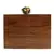 Anekaant Balk Brown & Gold Wooden Wave Moire Wooden Sequined Clutch