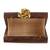 Anekaant Balk Brown & Gold Wooden Wave Moire Wooden Sequined Clutch