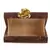 Anekaant Balk Brown & Gold Wooden Wave Moire Wooden Sequined Clutch
