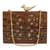 Anekaant Balk Brown & Gold Wooden Ethnic Motifs Wooden Sequined Clutch