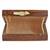 Anekaant Balk Brown & Gold Wooden Ethnic Motifs Wooden Sequined Clutch