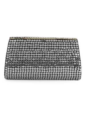 Mosaic Silver & White Metal Botanical Mosaic Clutch 3