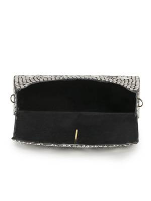 Mosaic Silver & White Metal Botanical Mosaic Clutch 4