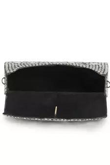 Mosaic Silver & White Metal Botanical Mosaic Clutch