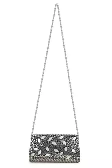 Mosaic Silver & White Metal Botanical Mosaic Clutch