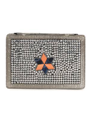 Anekaant Mosaic Silver & Multi Metal & Stone Floral Mosaic Clutch 3