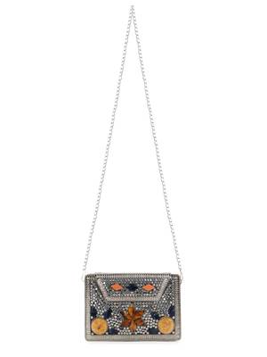 Anekaant Mosaic Silver & Multi Metal & Stone Floral Mosaic Clutch 5