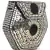 Anekaant Mosaic Silver, Gold & Black Metal & Stone Floral Mosaic Clutch