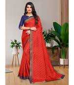 Indian Women Red VICHITRA SILK Designer Saree
