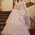 Pearl White gota, thread and sequins embroidered georgette semi stitched lehenga
