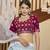 Sky blue & Deep Pink Gota Patti with thread and sequins embroidered georgette semi stitched lehenga