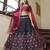 Teal blue & Maroon Gota Patti with Thread and sequins embroidered georgette semi stitched lehenga