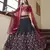 Teal blue & Maroon Gota Patti with Thread and sequins embroidered georgette semi stitched lehenga