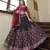 Teal blue & Maroon Gota Patti with Thread and sequins embroidered georgette semi stitched lehenga