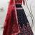 Teal blue & Maroon Gota Patti with Thread and sequins embroidered georgette semi stitched lehenga