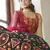Green & Deep Pink Gotta patti with thread and sequins embroidered georgette semi stitched lehenga