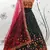 Green & Deep Pink Gotta patti with thread and sequins embroidered georgette semi stitched lehenga