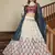 Beige & maroon Gota with thread and sequins embroidered georgette lehenga choli with gajji-silk teal blue dupatta