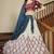 Beige & maroon Gota with thread and sequins embroidered georgette lehenga choli with gajji-silk teal blue dupatta