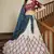 Beige & maroon Gota with thread and sequins embroidered georgette lehenga choli with gajji-silk teal blue dupatta